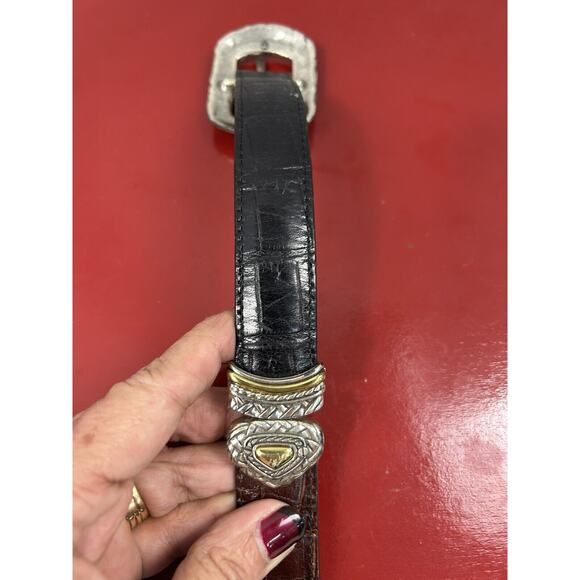 Brighton Marcus Two-Tone Black & Brown Reversible Belt‎ Size S 28 40210 33.5" - Picture 6 of 10